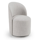 Correa Modern Light Grey Fabric Swivel Dining Chair