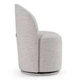 Correa Modern Light Grey Fabric Swivel Dining Chair