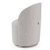 Correa Modern Light Grey Fabric Swivel Dining Chair