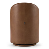 Correa Modern Brown Vegan Leather Swivel Dining Chair