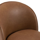 Correa Modern Brown Vegan Leather Swivel Dining Chair