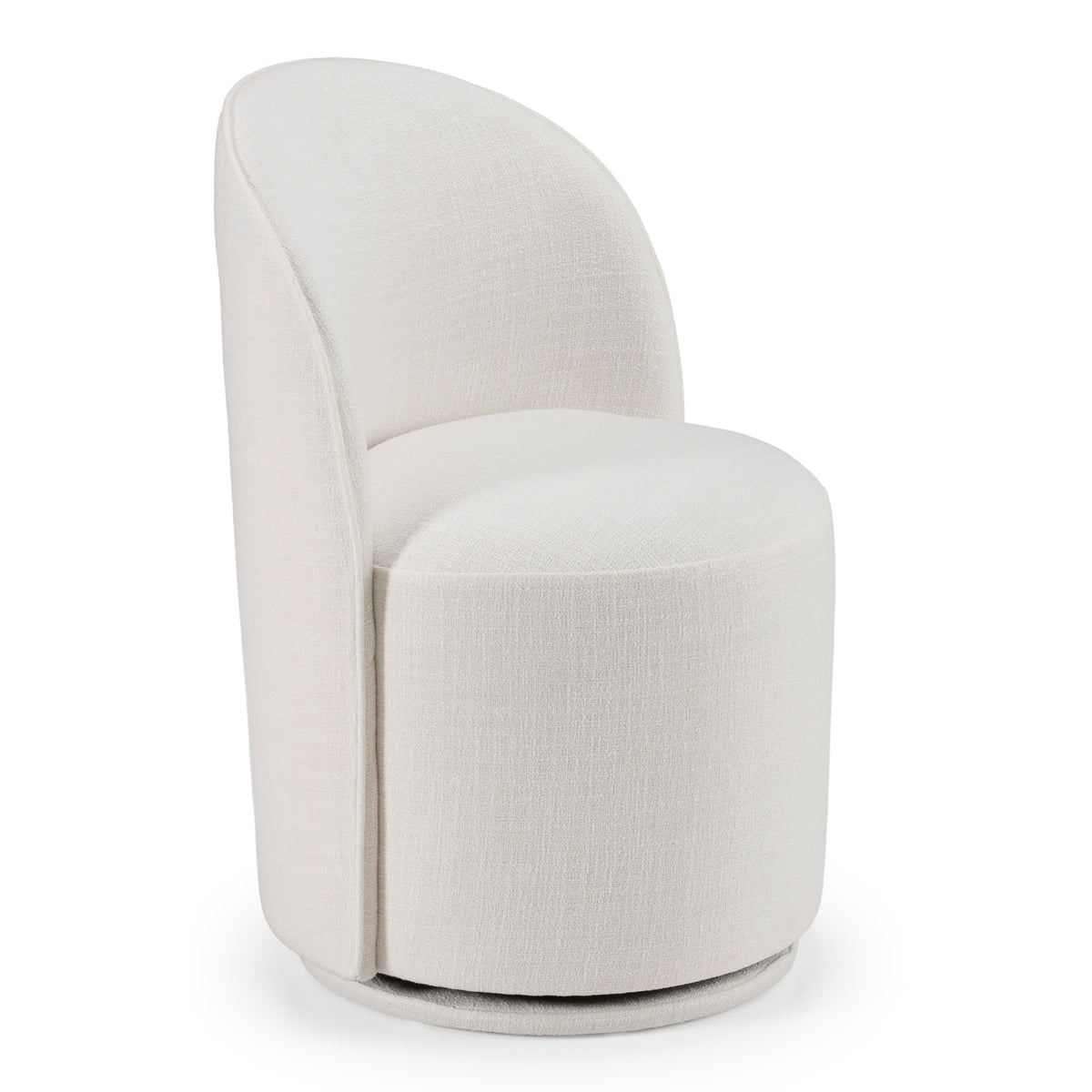 Correa Modern White Fabric Swivel Dining Chair