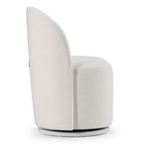 Correa Modern White Fabric Swivel Dining Chair