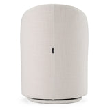 Correa Modern White Fabric Swivel Dining Chair