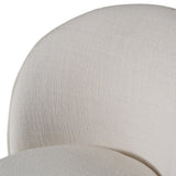 Correa Modern White Fabric Swivel Dining Chair