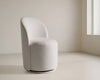 Correa Modern White Fabric Swivel Dining Chair