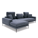 Corwith Modern Blue Fabric Left Facing Sectional Sofa