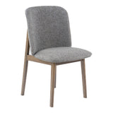 Costello Mid-Century Modern Grey Fabric + Wenge Dining Chair (Set of 2)