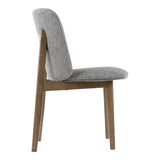 Costello Mid-Century Modern Grey Fabric + Wenge Dining Chair (Set of 2)