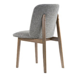 Costello Mid-Century Modern Grey Fabric + Wenge Dining Chair (Set of 2)