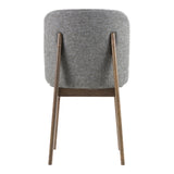 Costello Mid-Century Modern Grey Fabric + Wenge Dining Chair (Set of 2)