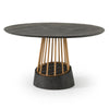 Cotopaxi Modern Charcoal + Brass Round Dining Table