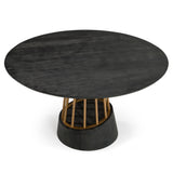 Cotopaxi Modern Charcoal + Brass Round Dining Table