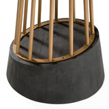 Cotopaxi Modern Charcoal + Brass Round Dining Table