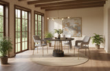 Cotopaxi Modern Charcoal + Brass Round Dining Table