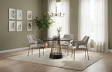 Cotopaxi Modern Charcoal + Brass Round Dining Table