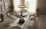 Cotopaxi Modern Charcoal + Brass Round Dining Table