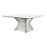 Crawford Modern Clear Glass Square Dining Table