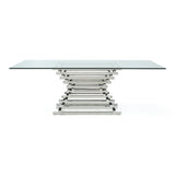 Crawford Modern Rectangular Glass Dining Table