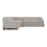 Crockett Modern Light Grey Fabric Sectional Sofa