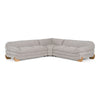 Crockett Modern Light Grey Fabric Sectional Sofa