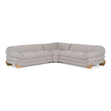 Crockett Modern Light Grey Fabric Sectional Sofa