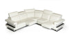 Crosby Italian Modern White Leather Sectional Sofa