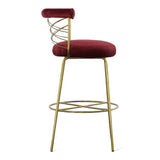 Dakin Modern Glam Red & Gold Barstool