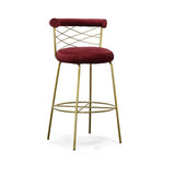 Dakin Modern Glam Red & Gold Barstool