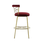Dakin Modern Glam Red & Gold Barstool