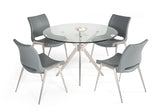 Dallas Modern Brushed Stainless Steel Dining Table