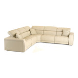 Dalton Modern Italian Cream Leather Sectional Sofa + Recliners