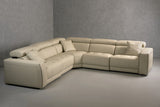 Dalton Modern Italian Cream Leather Sectional Sofa + Recliners