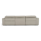 Dalton Modern Italian Light Grey Leather 4-Seat Sofa + 2 Recliners