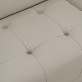 Dalton Modern Italian Light Grey Leather 4-Seat Sofa + 2 Recliners