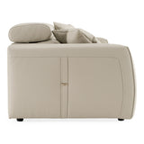 Dalton Modern Italian Light Grey Leather 3-Seat Sofa + 2 Recliners