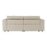 Dalton Modern Italian Light Grey Leather 3-Seat Sofa + 2 Recliners