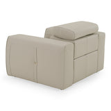 Dalton Modern Italian Light Grey Leather Recliner Chair