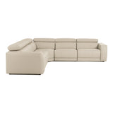 Dalton Modern Italian Oyster Leather Sectional + 2 Recliners