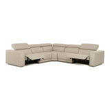 Dalton Modern Italian Oyster Leather Sectional + 2 Recliners