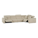 Dalton Modern Italian Oyster Leather Sectional + 2 Recliners