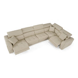 Dalton Modern Italian Oyster Leather Sectional + 2 Recliners
