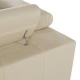 Dalton Modern Italian Oyster Leather Sectional + 2 Recliners