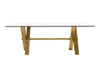  Mielcasa | Gold Modrest Dandy Modern Golden & 15mm Glass Dining Table | SKU VGGMDT-1305-DT-15MM | MPN: 81457 | Free Delivery & Free Return