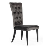 Darley Transitional Grey Velvet Dining Chair Set of 2