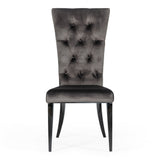 Darley Transitional Grey Velvet Dining Chair Set of 2