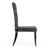 Darley Transitional Grey Velvet Dining Chair Set of 2
