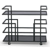 Deakin Black Stainless Steel and Black Glass Wine Rack