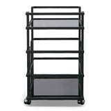 Deakin Black Stainless Steel and Black Glass Wine Rack