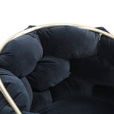 Debra Modern Black Velvet + Brushed Brass Dining Chair